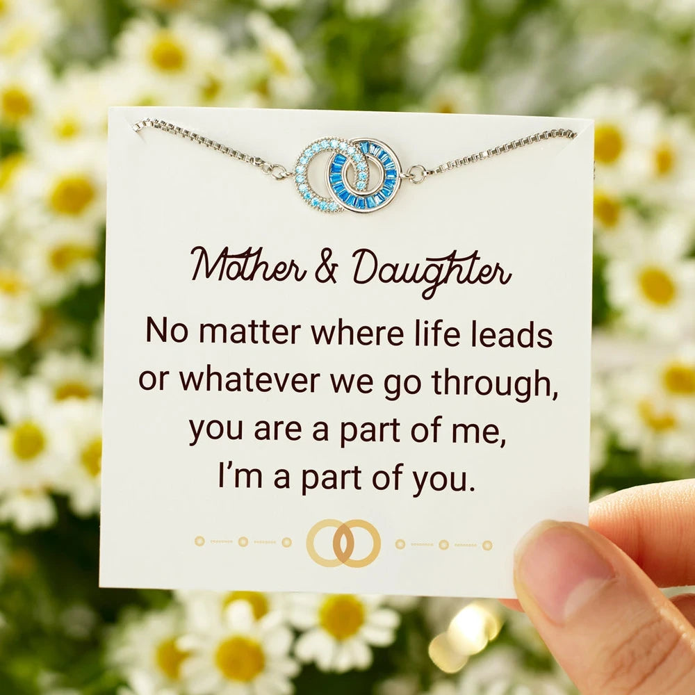 Pulsera de Círculos Entrelazados Madre e Hija personalizada