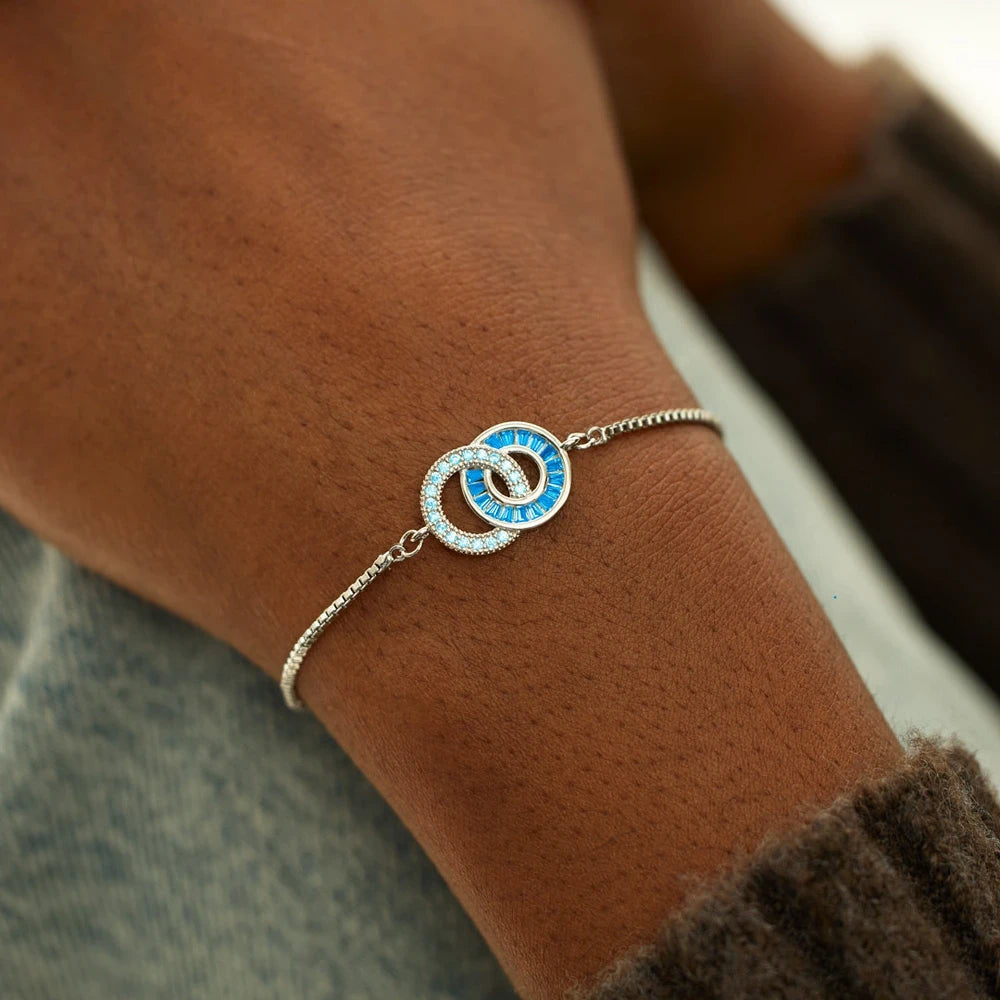 Pulsera de Círculos Entrelazados Madre e Hija personalizada