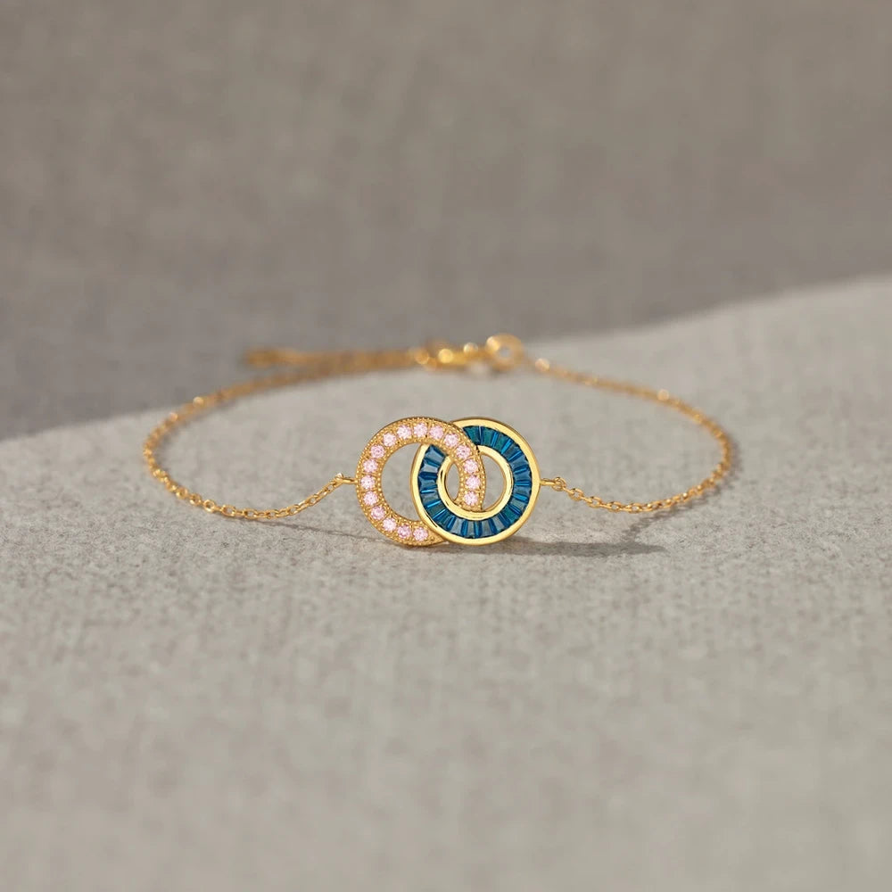 Pulsera de Círculos Entrelazados Madre e Hija personalizada