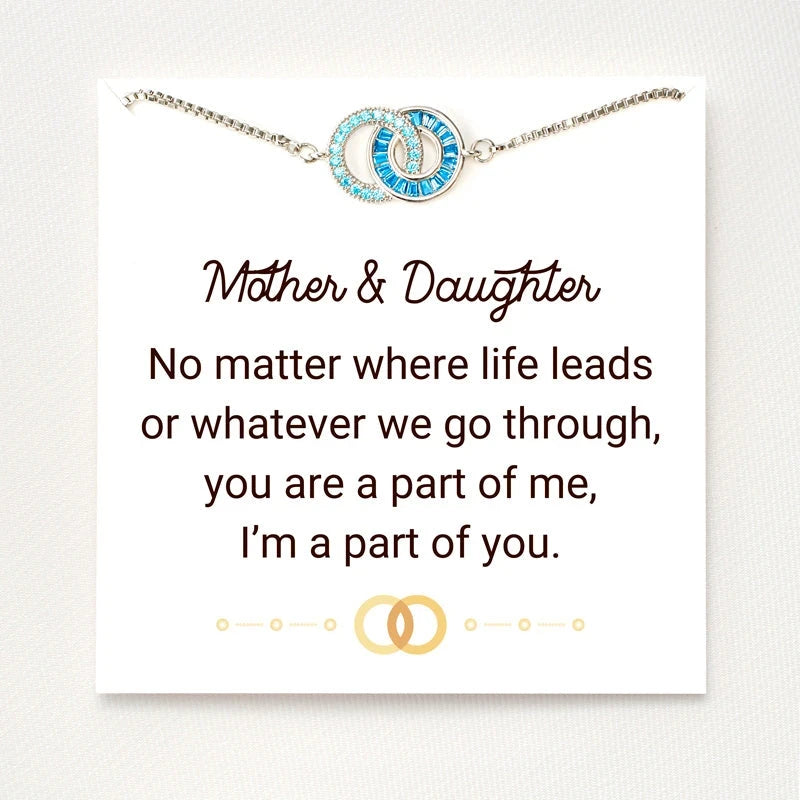 Pulsera de Círculos Entrelazados Madre e Hija personalizada
