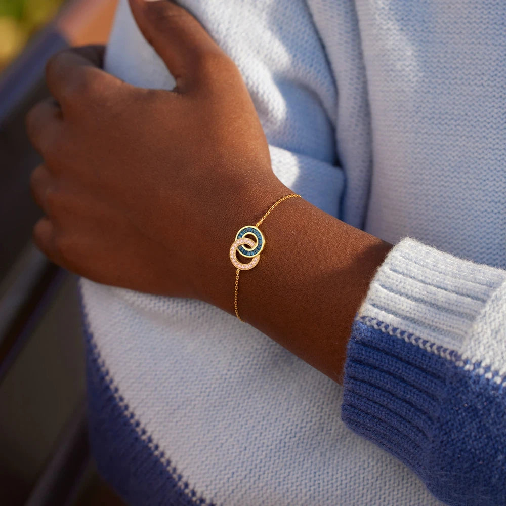 Pulsera de Círculos Entrelazados Madre e Hija personalizada