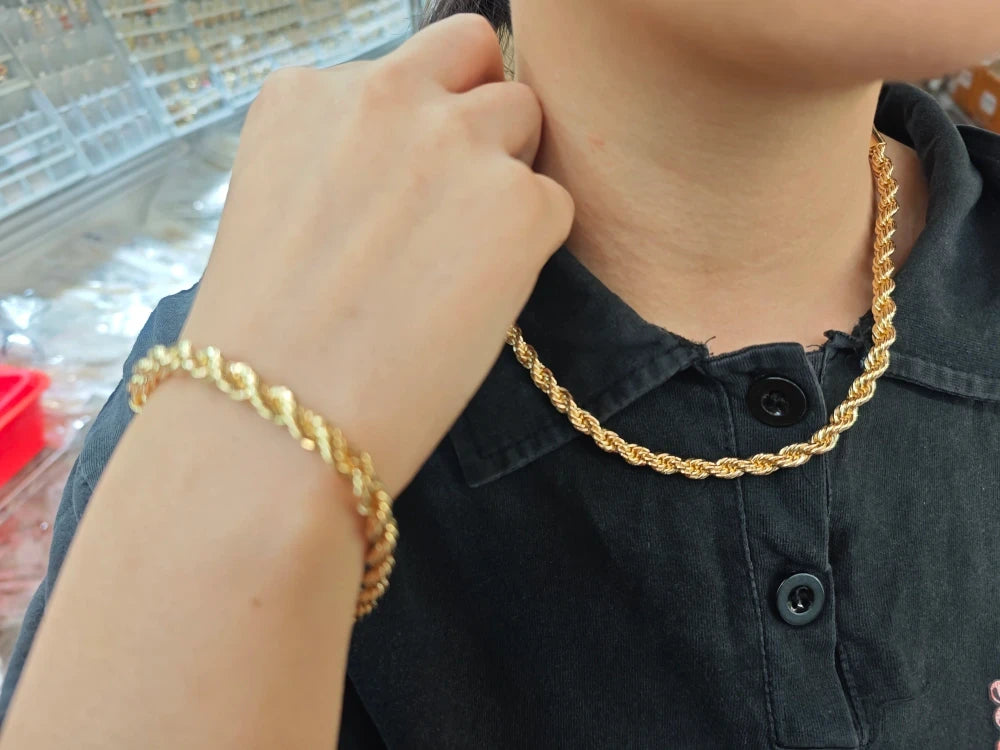 Collar cadena torzal oro laminado 10k