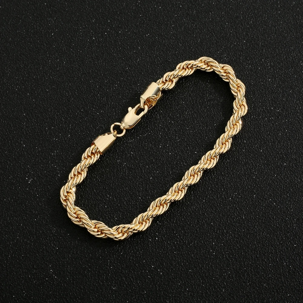 Collar cadena torzal oro laminado 10k