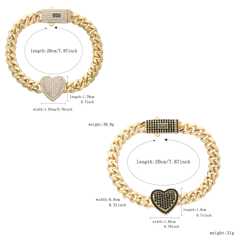 pulsera de corazon estilo oro laminado 14k