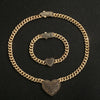 pulsera de corazon estilo oro laminado 14k