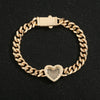 pulsera de corazon estilo oro laminado 14k