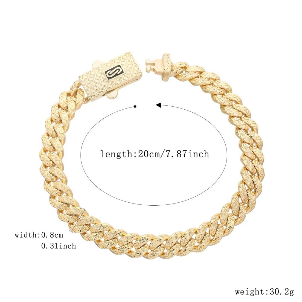 Pulsera dama o caballero en oro laminado 14k