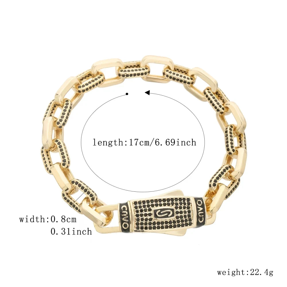 Pulsera dama o caballero en oro laminado 14k