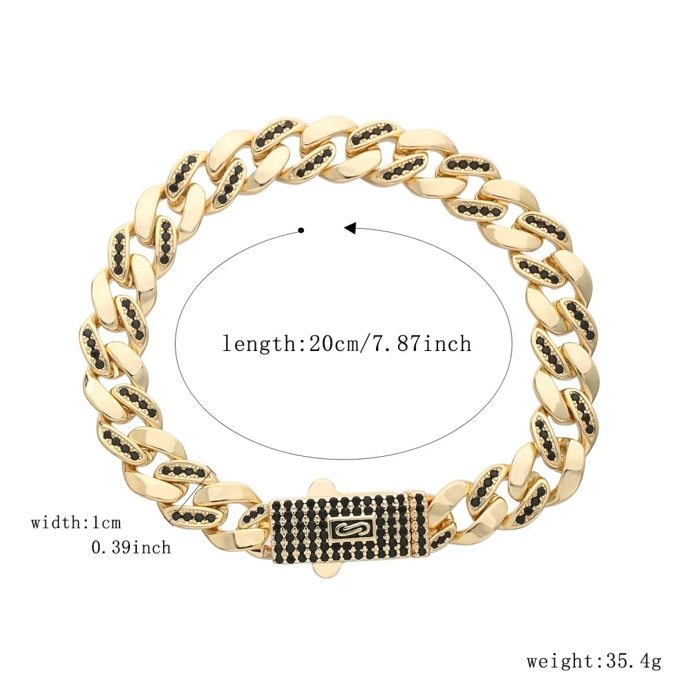 Pulsera dama o caballero en oro laminado 14k