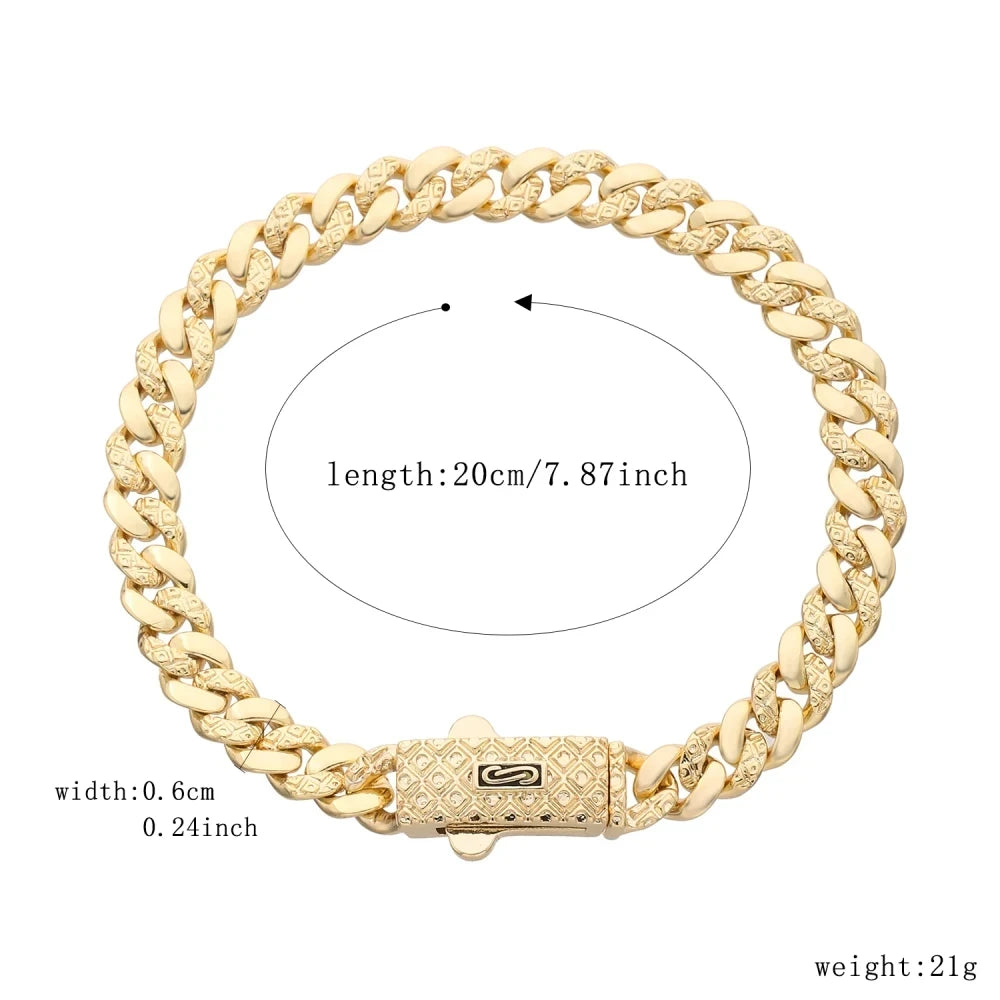 Pulsera dama o caballero en oro laminado 14k