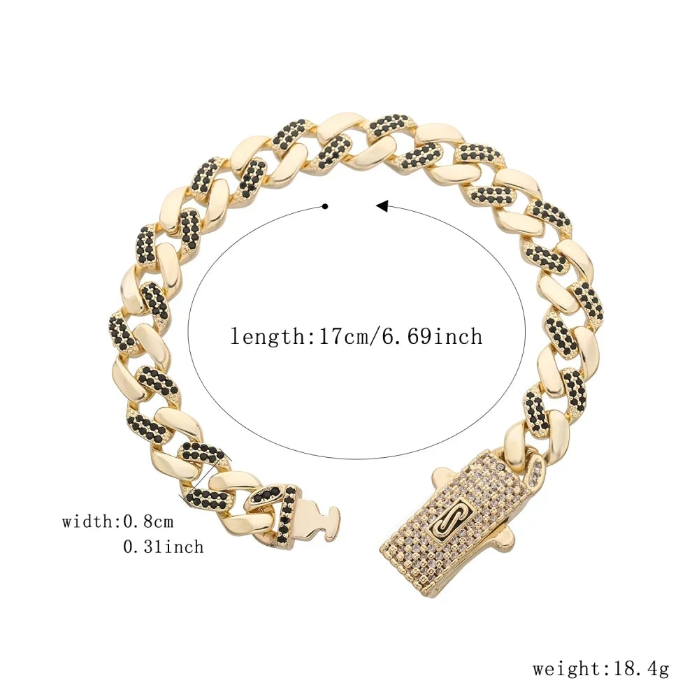 Pulsera dama o caballero en oro laminado 14k