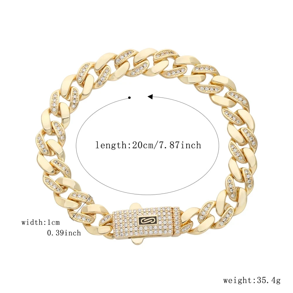 Pulsera dama o caballero en oro laminado 14k