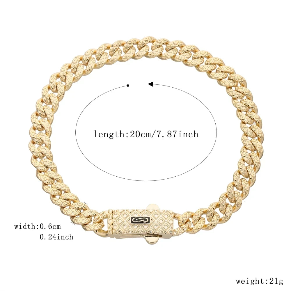 Pulsera dama o caballero en oro laminado 14k