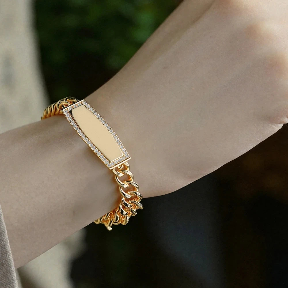 Pulsera esclava en oro laminado