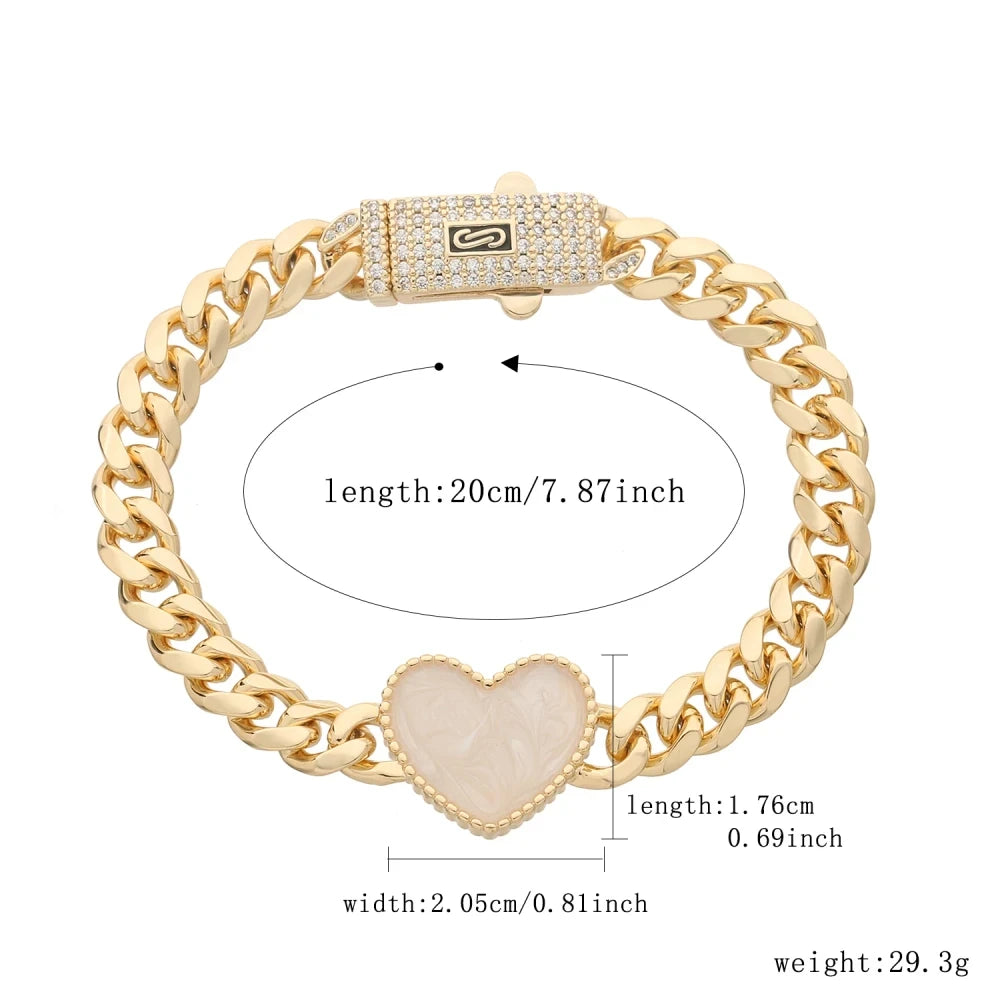 Pulsera de corazón estilo Mónaco