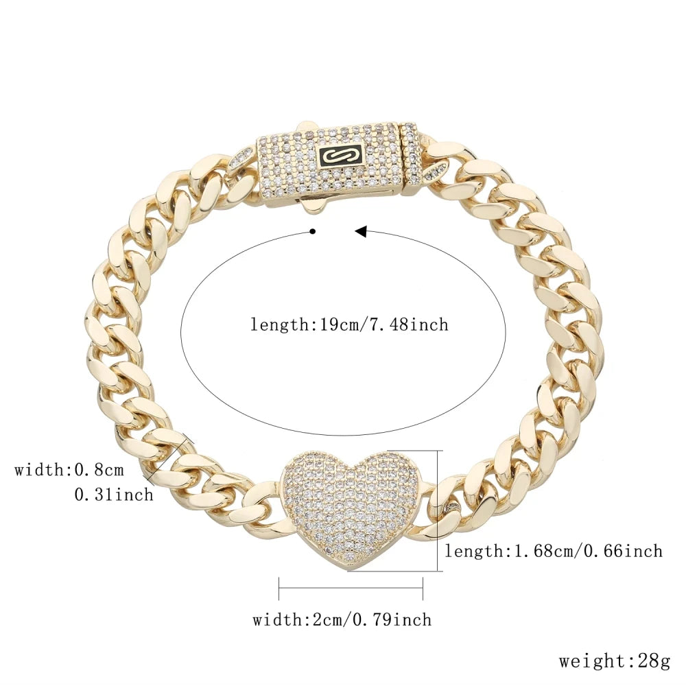 Pulsera de corazón estilo Mónaco