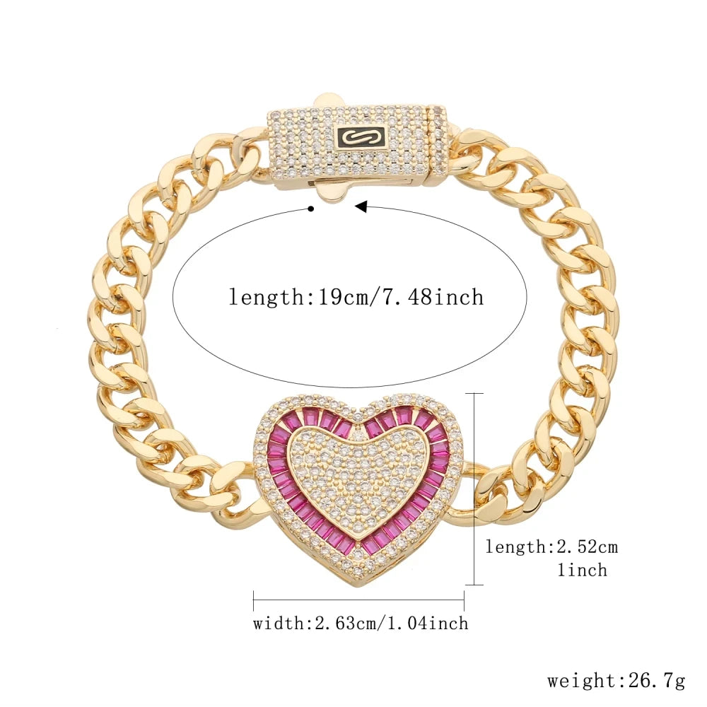 Pulsera de corazón estilo Mónaco