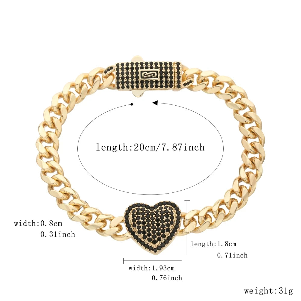 Pulsera de corazón estilo Mónaco