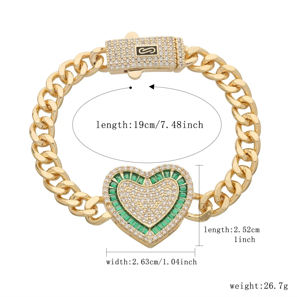 Pulsera de corazón estilo Mónaco
