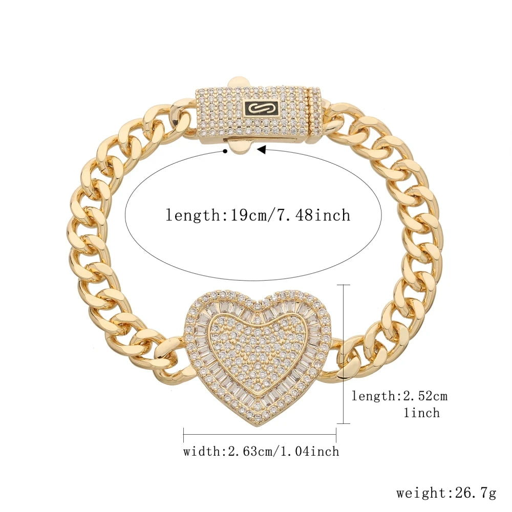 Pulsera de corazón estilo Mónaco