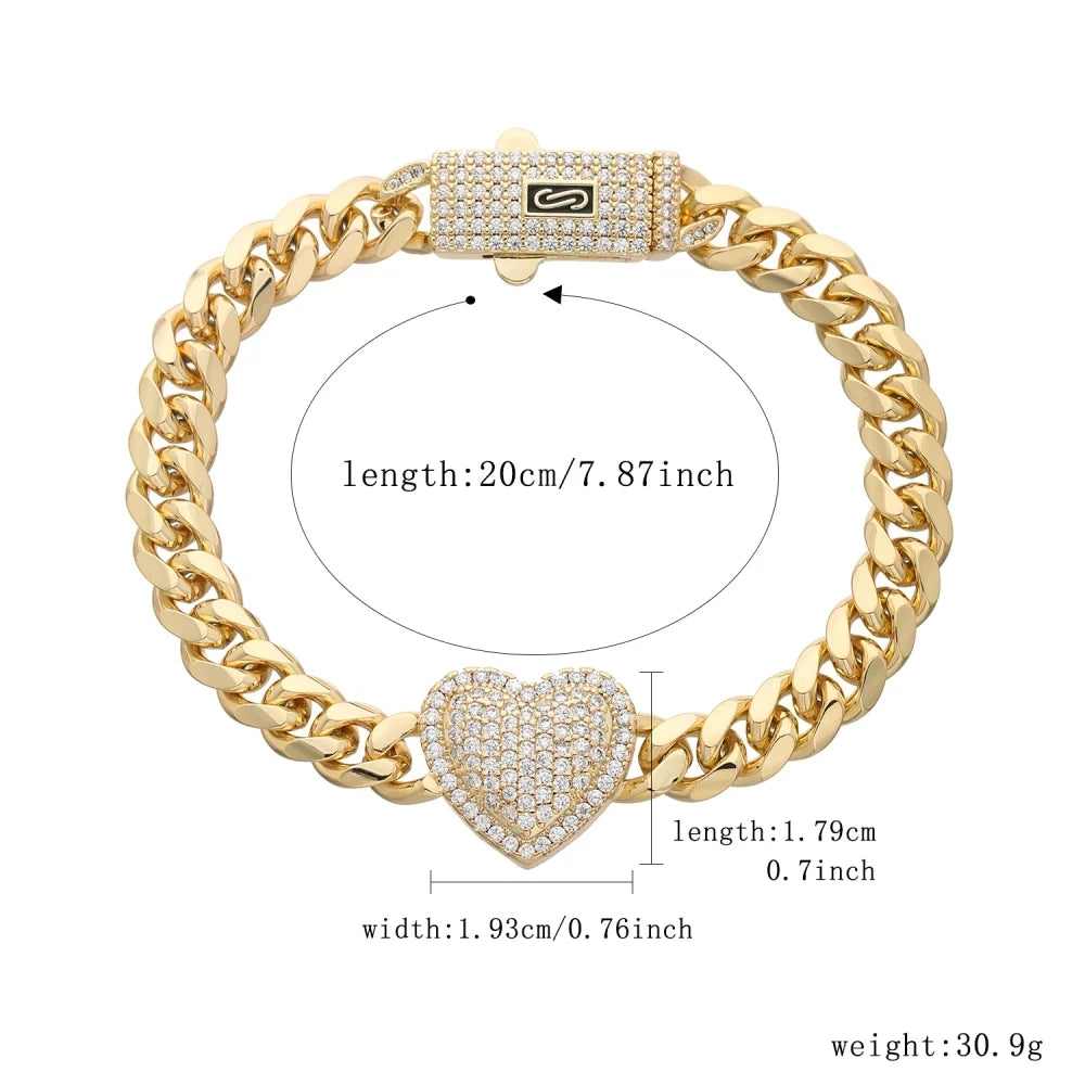 Pulsera de corazón estilo Mónaco