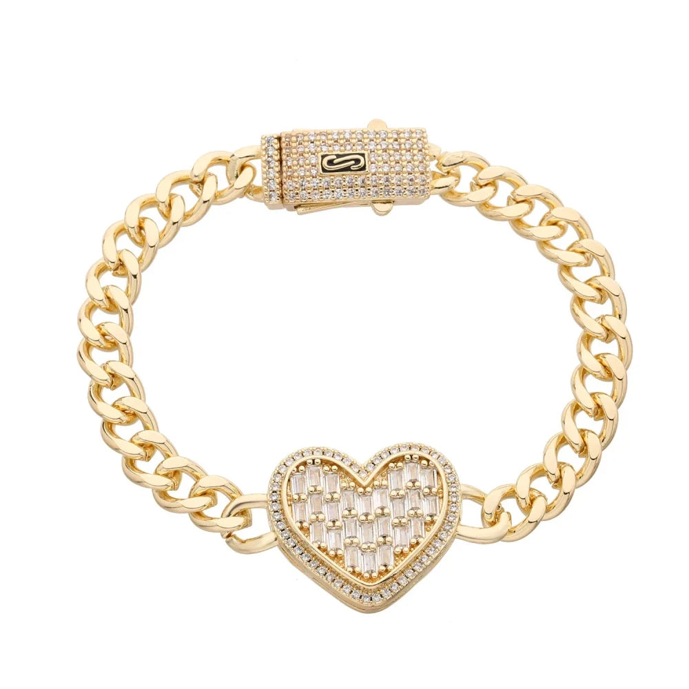 Pulsera de corazón estilo Mónaco