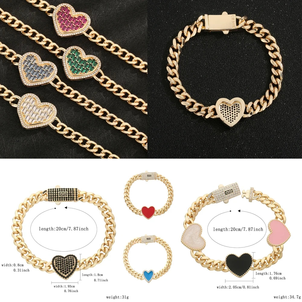 Pulsera de corazón estilo Mónaco