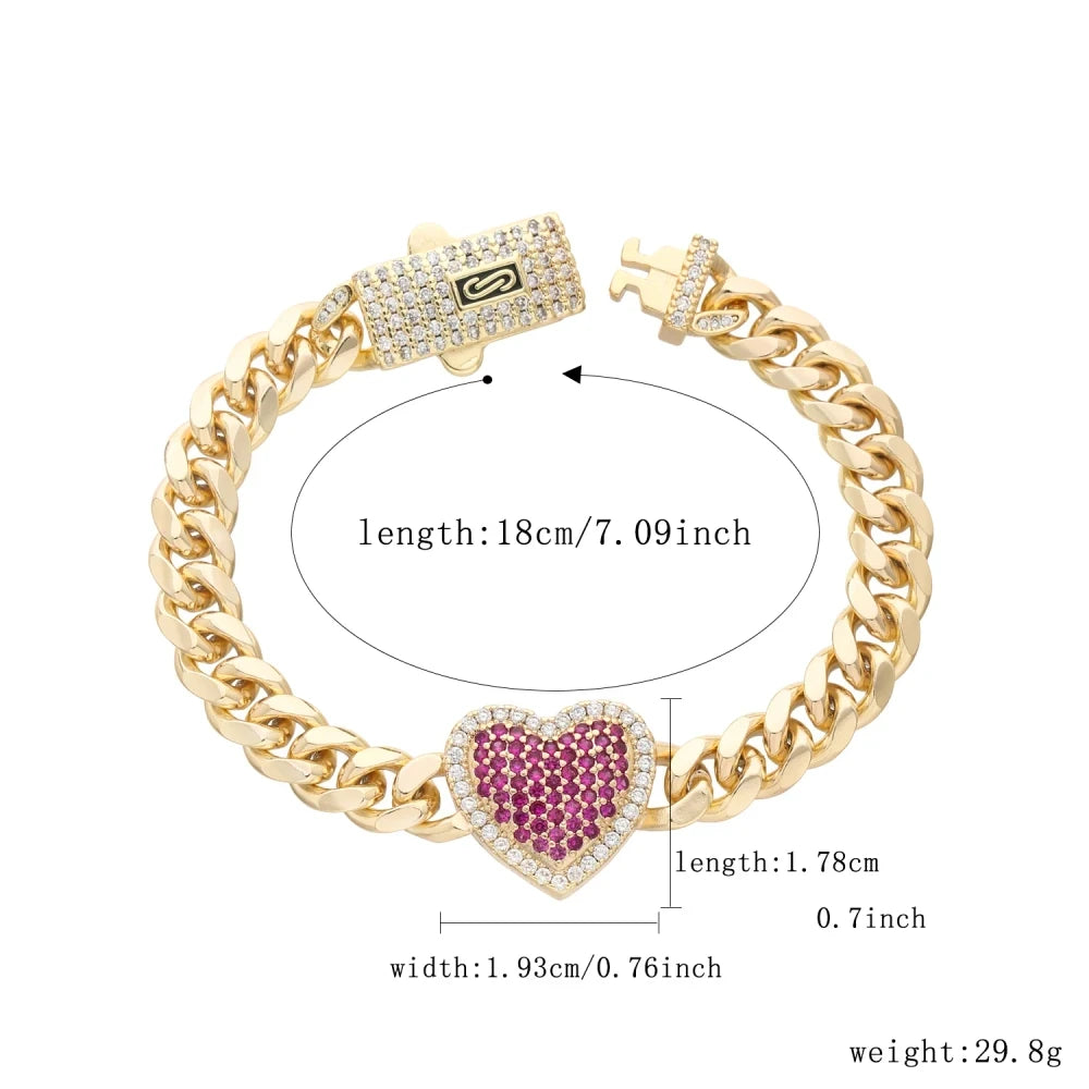 Pulsera de corazón estilo Mónaco