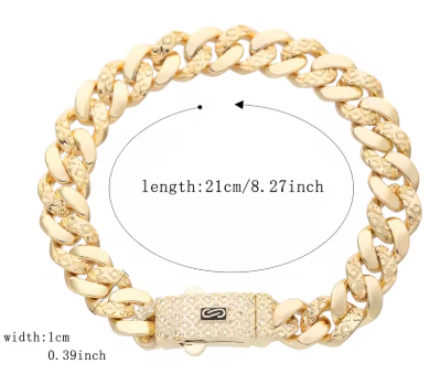 Pulsera dama o caballero en oro laminado 14k