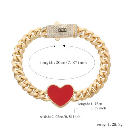 Pulsera de corazón estilo Mónaco