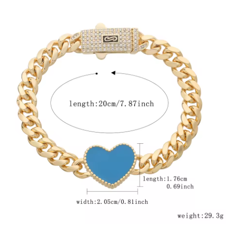 Pulsera de corazón estilo Mónaco