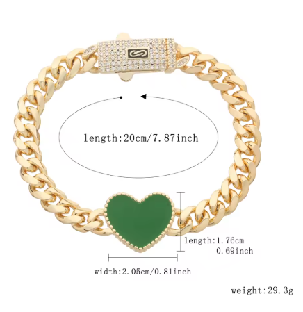 Pulsera de corazón estilo Mónaco