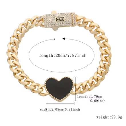 Pulsera de corazón estilo Mónaco
