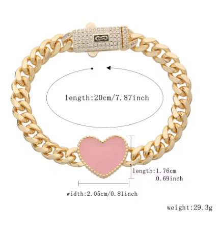 Pulsera de corazón estilo Mónaco