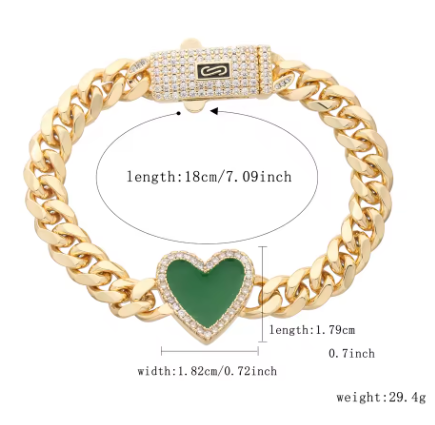 Pulsera de corazón estilo Mónaco