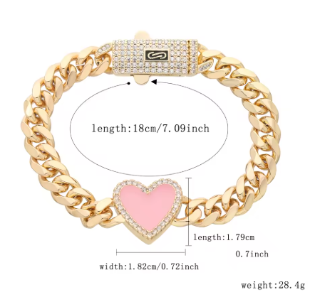 Pulsera de corazón estilo Mónaco