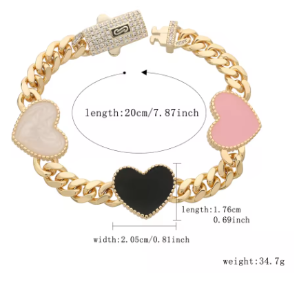 Pulsera de corazón estilo Mónaco