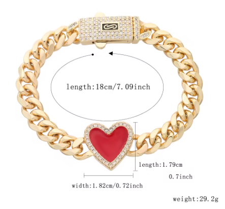 Pulsera de corazón estilo Mónaco
