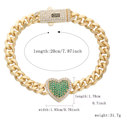 Pulsera de corazón estilo Mónaco
