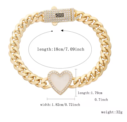 Pulsera de corazón estilo Mónaco