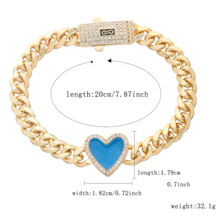 Pulsera de corazón estilo Mónaco