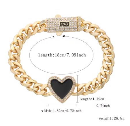 Pulsera de corazón estilo Mónaco